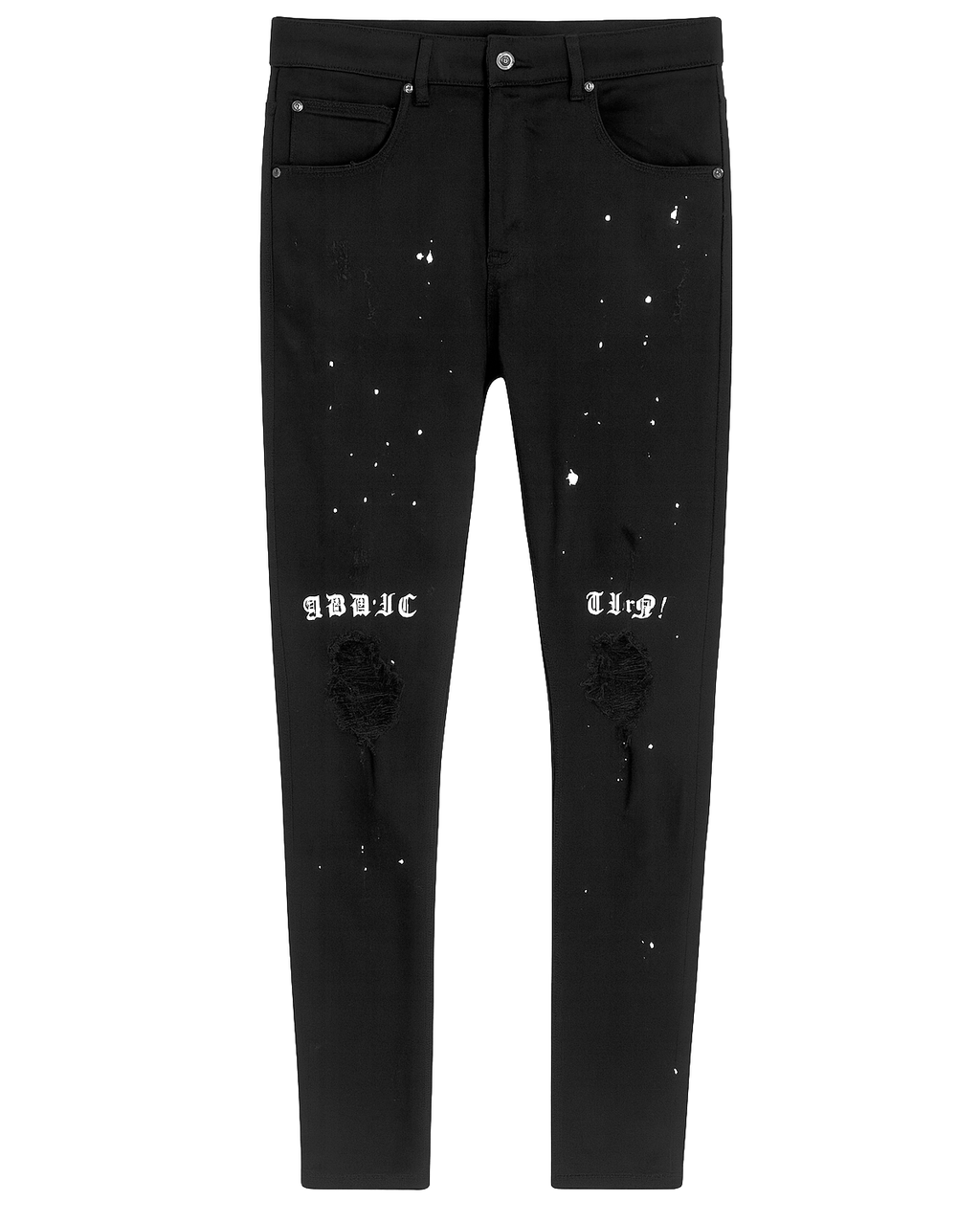 STONERS VINTAGE JEANS SKINNY DENIM PANTS BLACK - SVJ-002