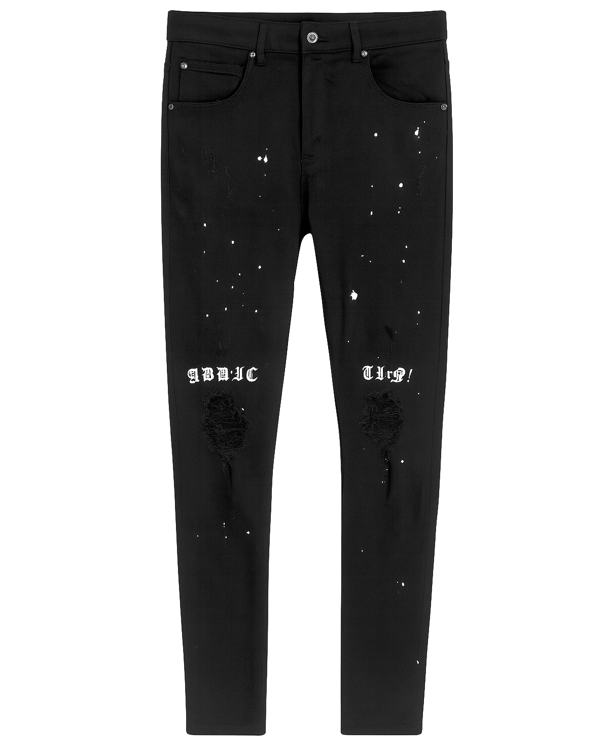 STONERS VINTAGE JEANS SKINNY DENIM PANTS BLACK - SVJ-002