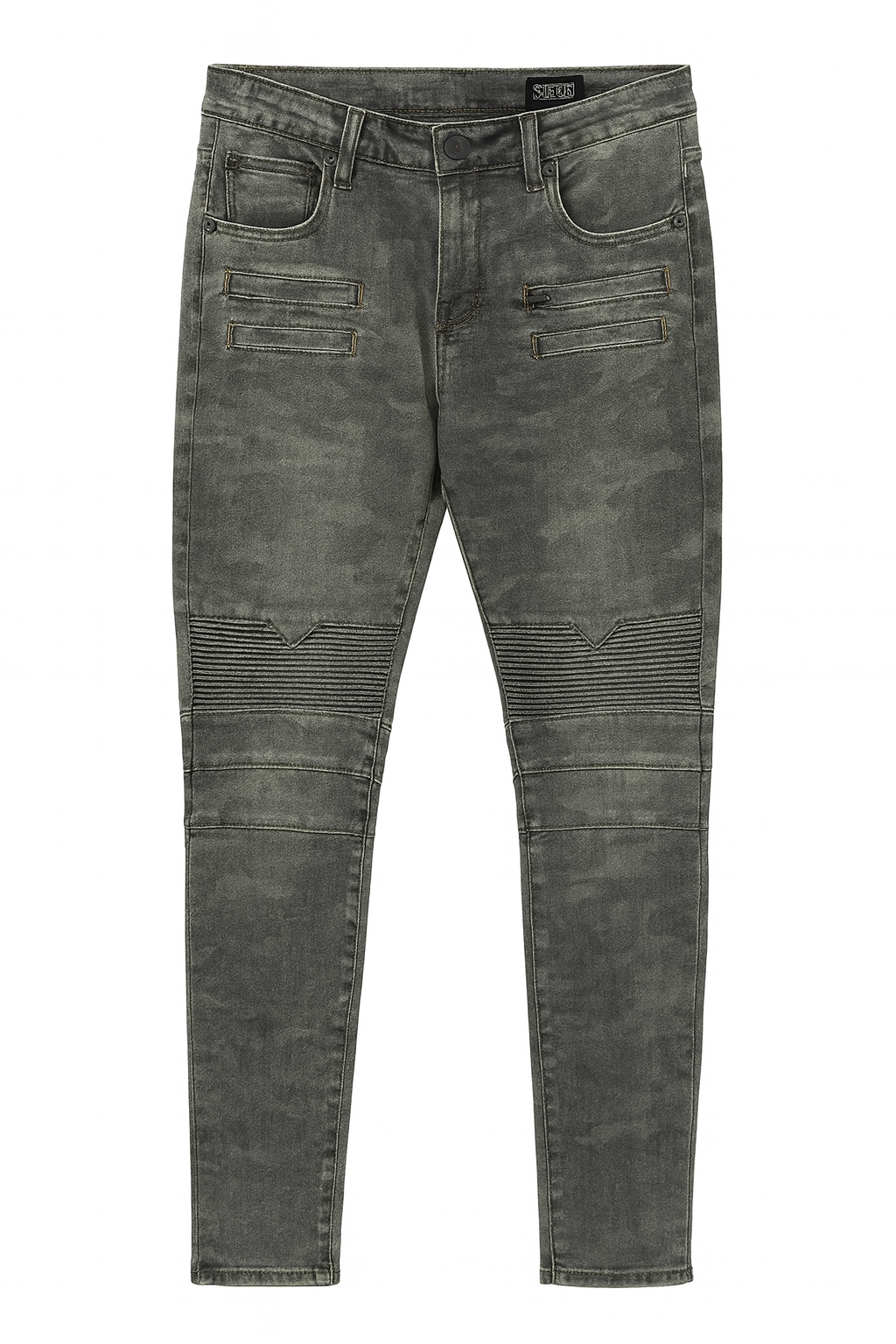 STONERS VINTAGE JEANS MOTO DENIM PANTS CAMO - SEAL