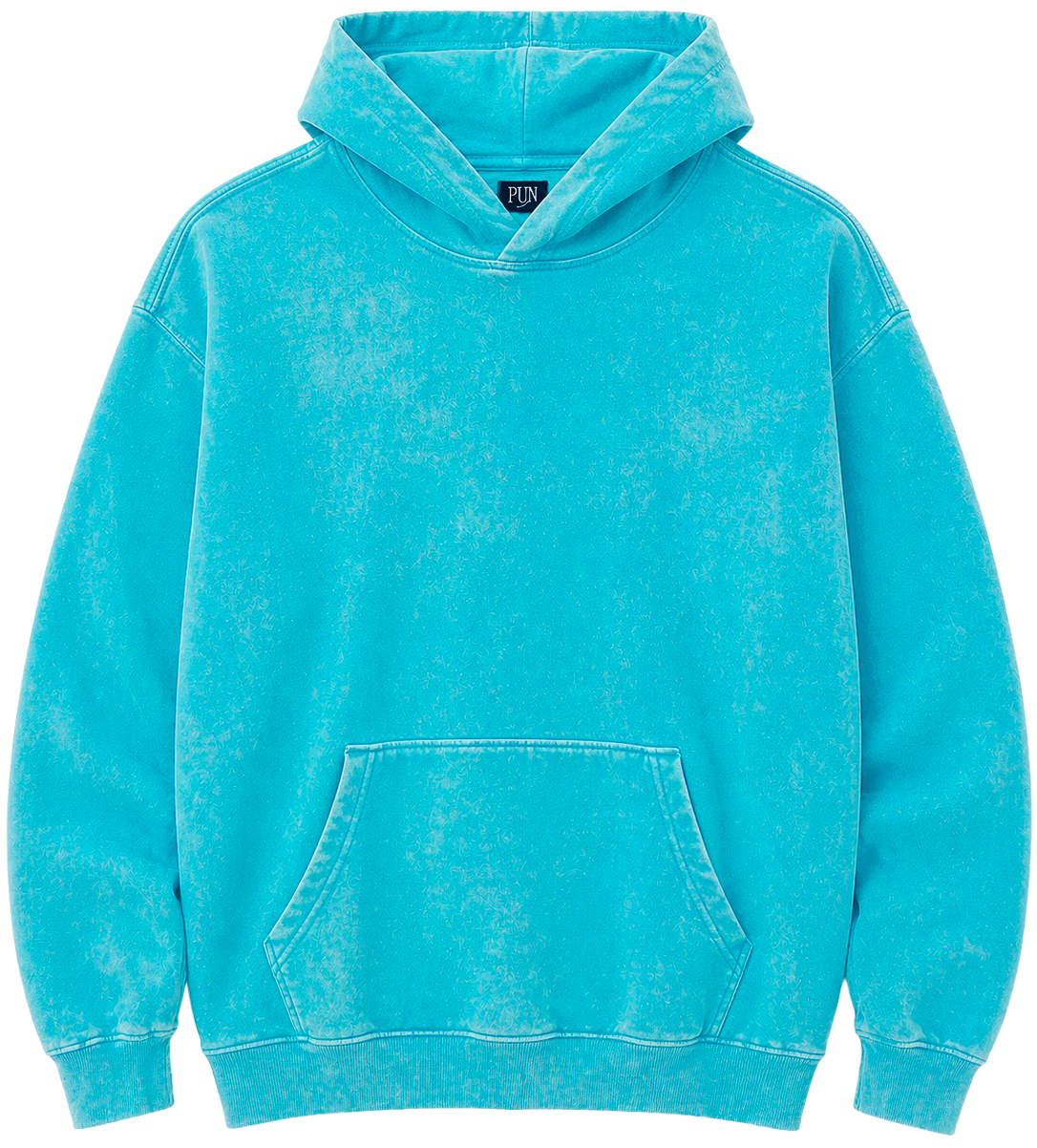 RINGSPUN ACID WASH HOODIE TURQUOISE - 341-301