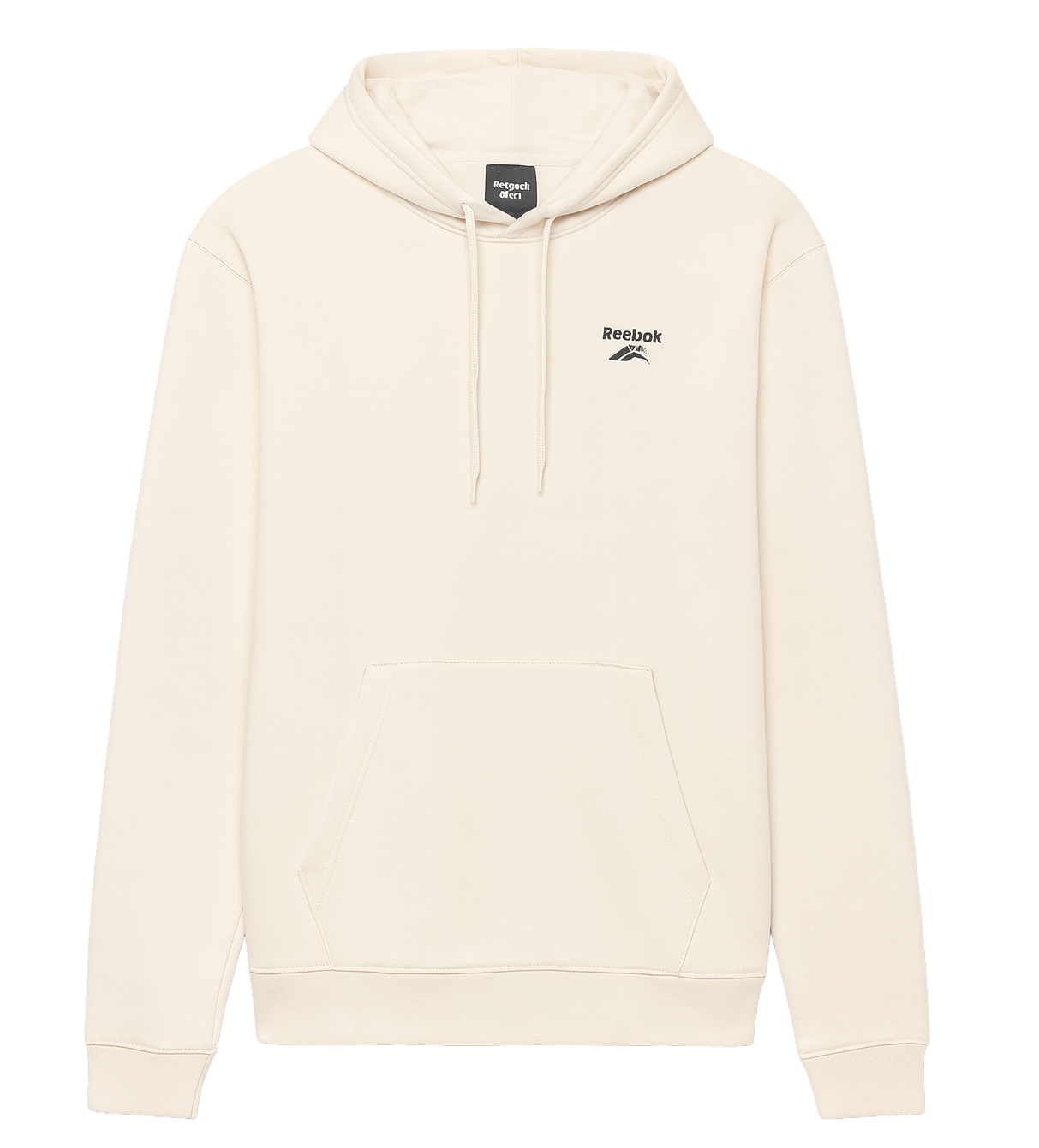 REEBOK FLEECE LOGO HOODIE BEIGE - RBHDE25