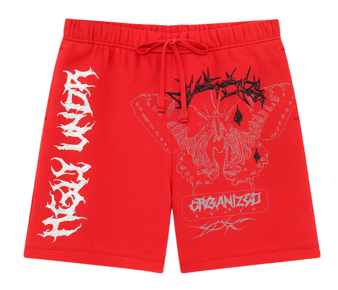 UNDERTD GRAPHIC SWEATS SHORTS RED - US5203