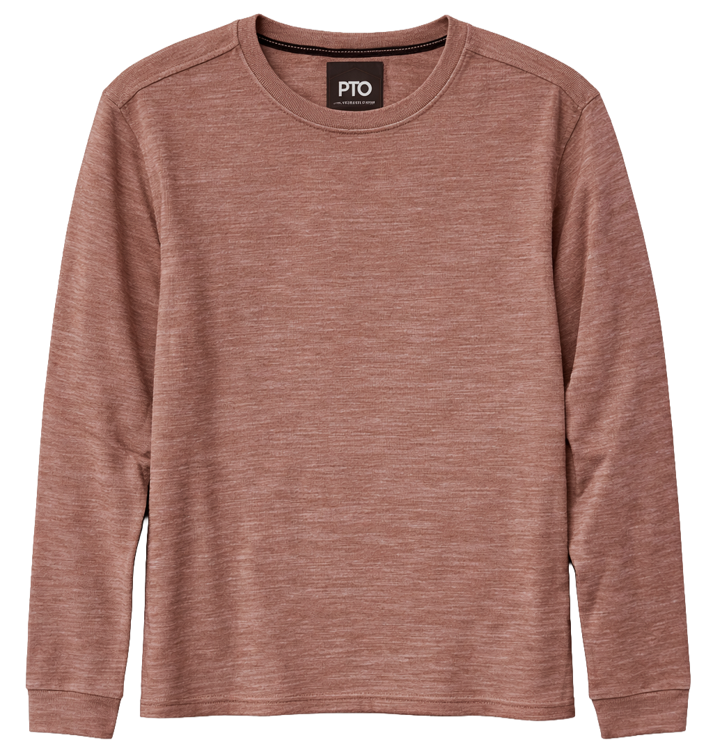 PTO LONG SLEEVE FLEECE SHIRT RUST - NR19-FKF22