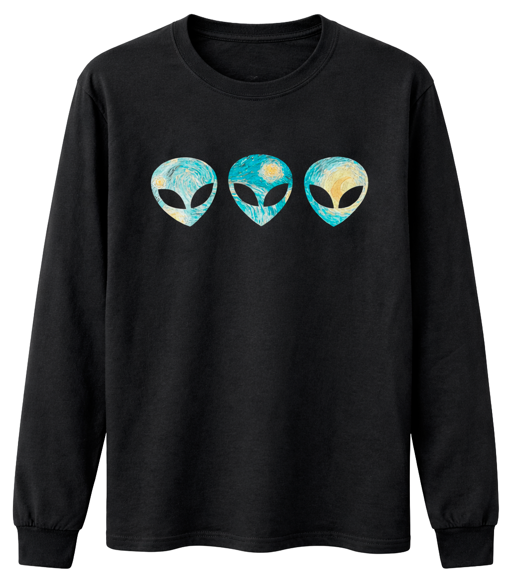 WOMENS LICENSED L/S SHIRT BLACK - ALIEN GO