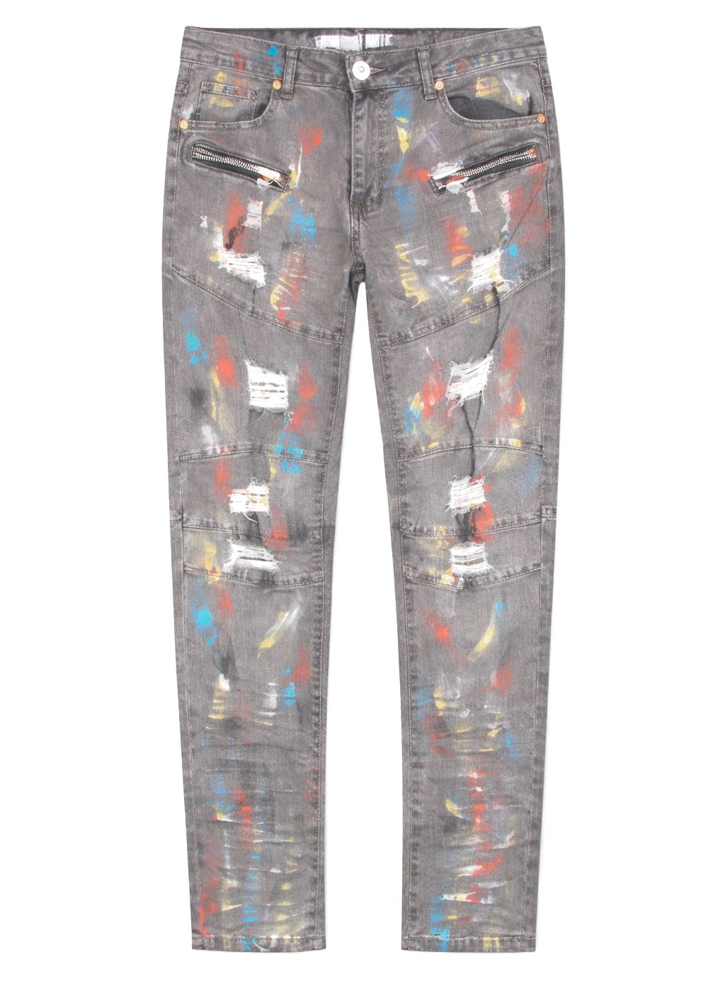 ARGONAUT NATION DISTRESSED DENIM JEANS GREY - P2107