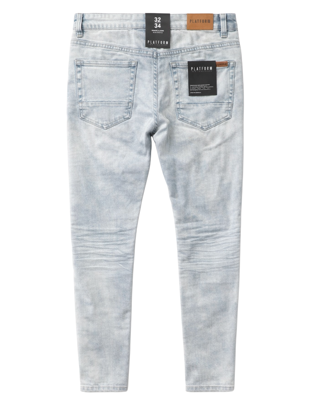 PLATFORM DISTRESSED SLIM STRETCH JEANS ICE BLUE - PD1905