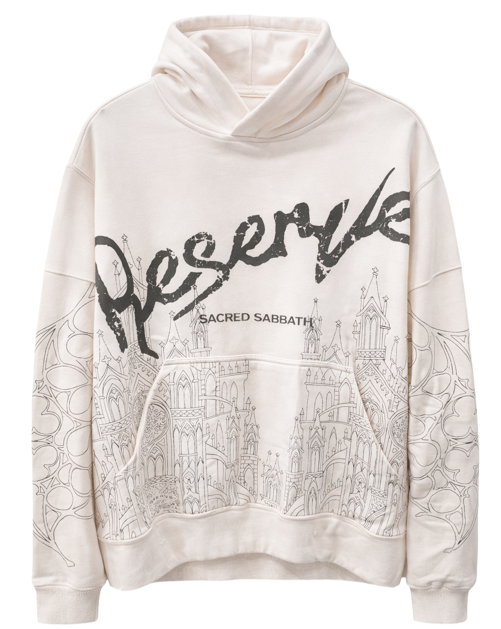 RESERVE PREMIUM GRAPHIC HOODIE BONE - RH25-10