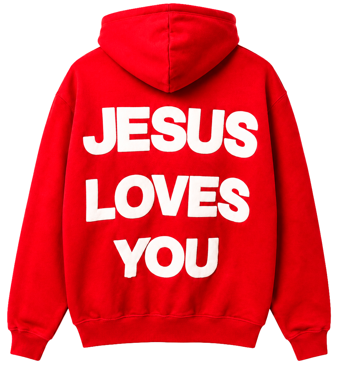 JESUS SAVES CROSS HOODIE RED - JESUS LOVES YOU