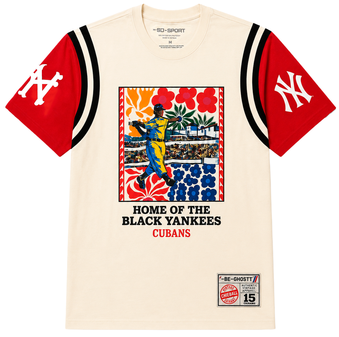 SD SPORT BASEBALL T-SHIRT OFF WHITE/RED - SM4106OD