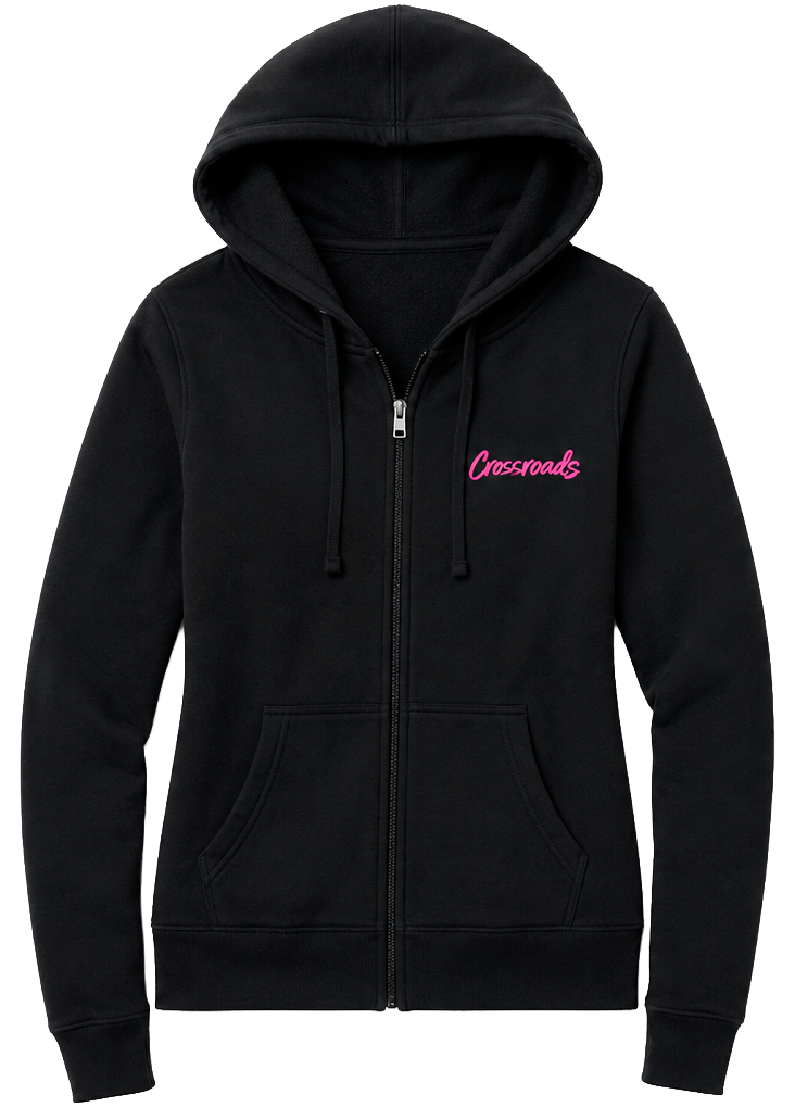WOMENS CROSSROADS ZIP HOODIE JACKET BLACK - BSP23EHD001