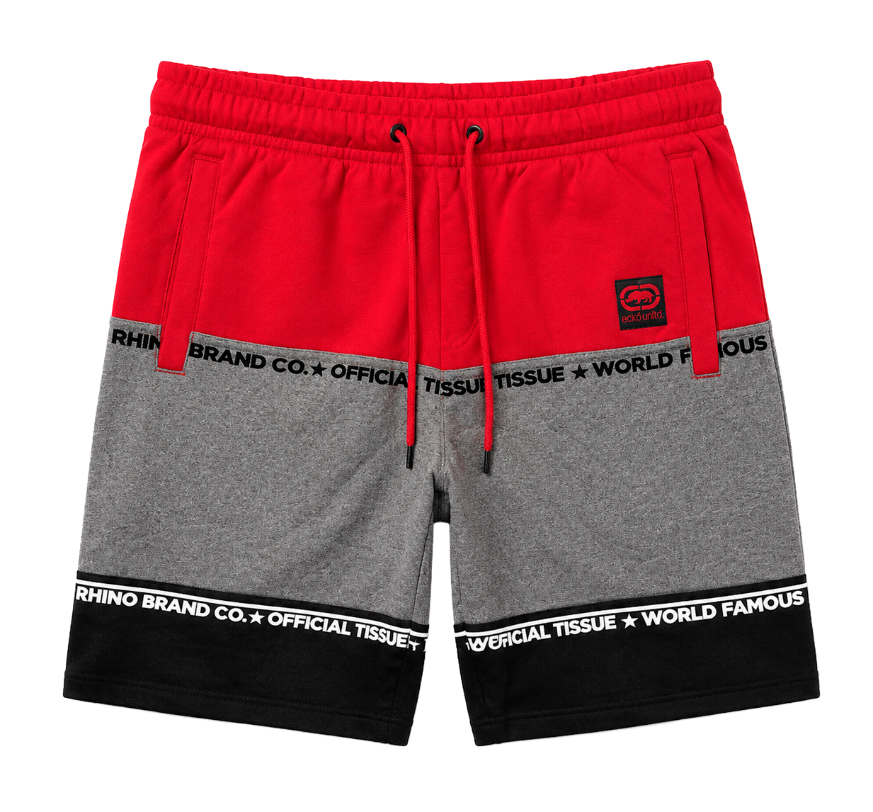 ECKO UNLTD FLEECE SWEAT SHORTS TRUE RED - EO14N897B