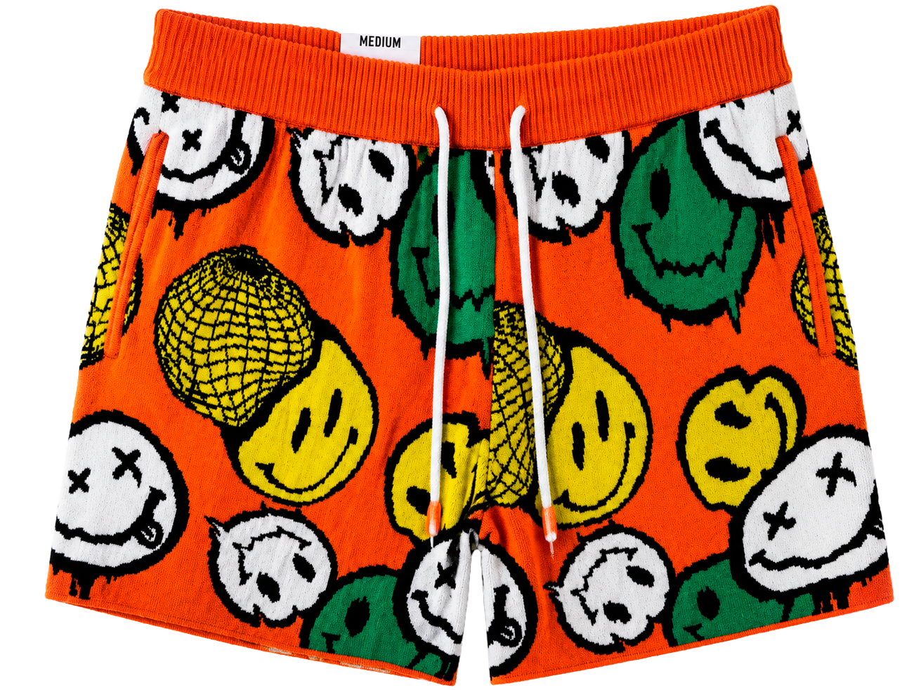 REBEL MINDS HEAVY KNIT SHORTS ORANGE - 131-981