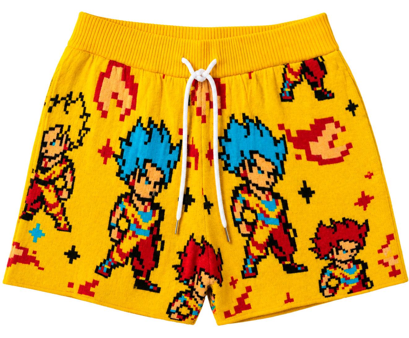 REBEL MINDS HEAVY KNIT SHORTS YELLOW - 131-983