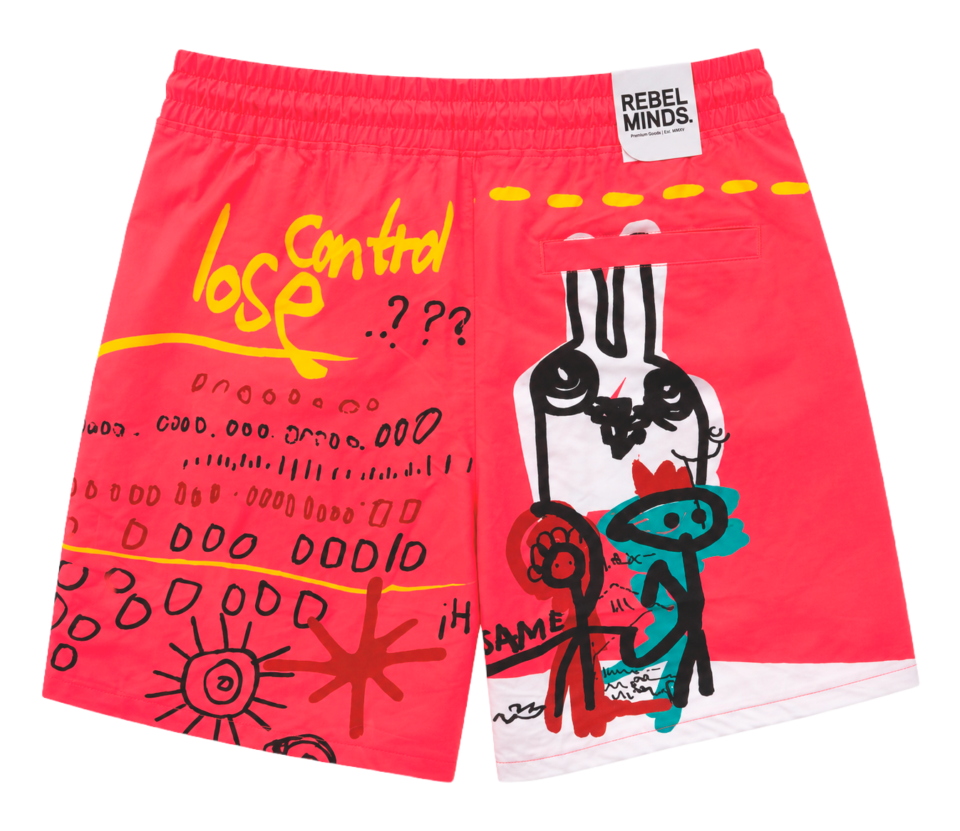 REBEL MINDS GRAPHIC BOARD SHORTS CORAL - 151-927