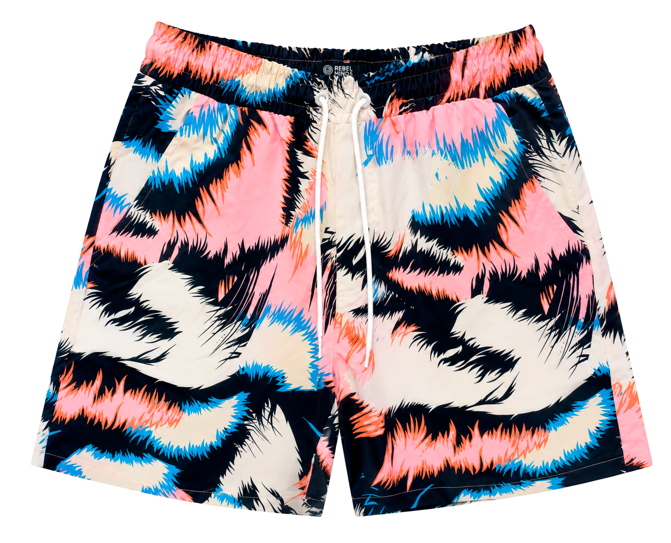 REBEL MINDS GRAPHIC BOARD SHORTS VANILLA - 141-984