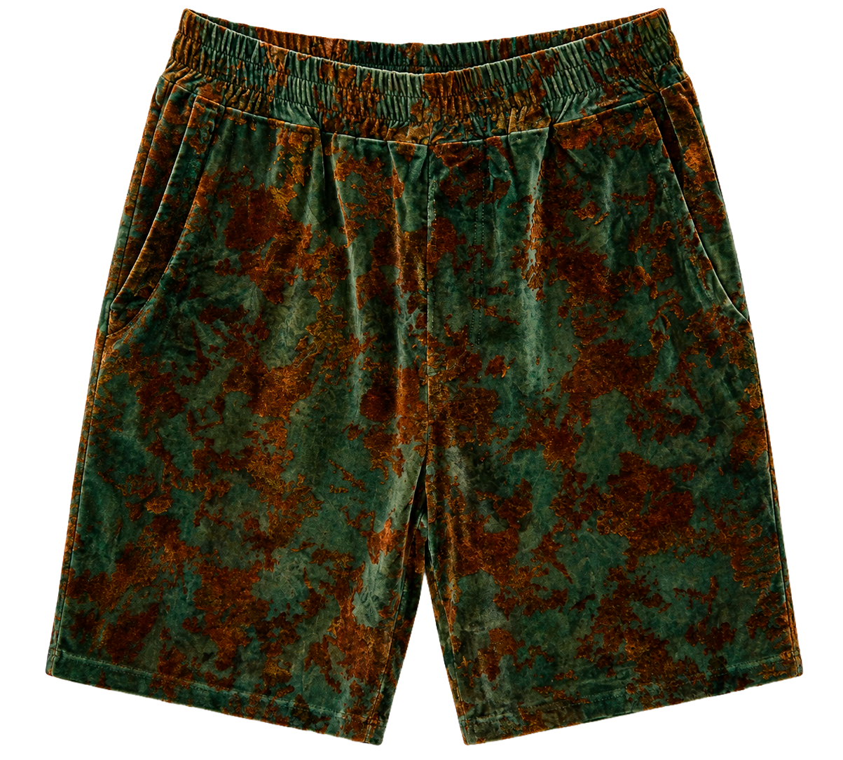 RINGSPUN VELVET LOUNGE SHORTS OLIVE - 351-986