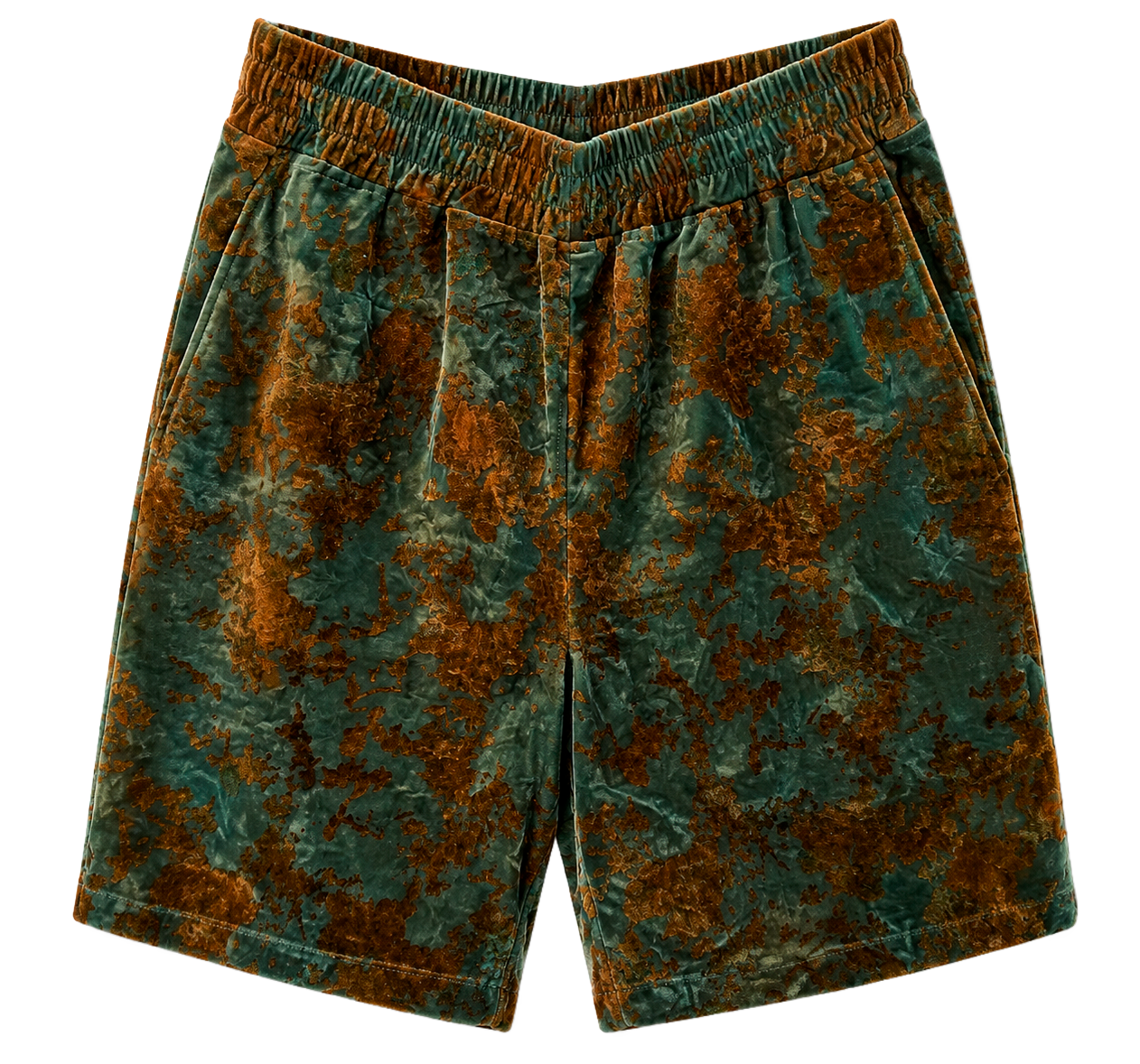 RINGSPUN VELVET LOUNGE SHORTS OLIVE - 351-986