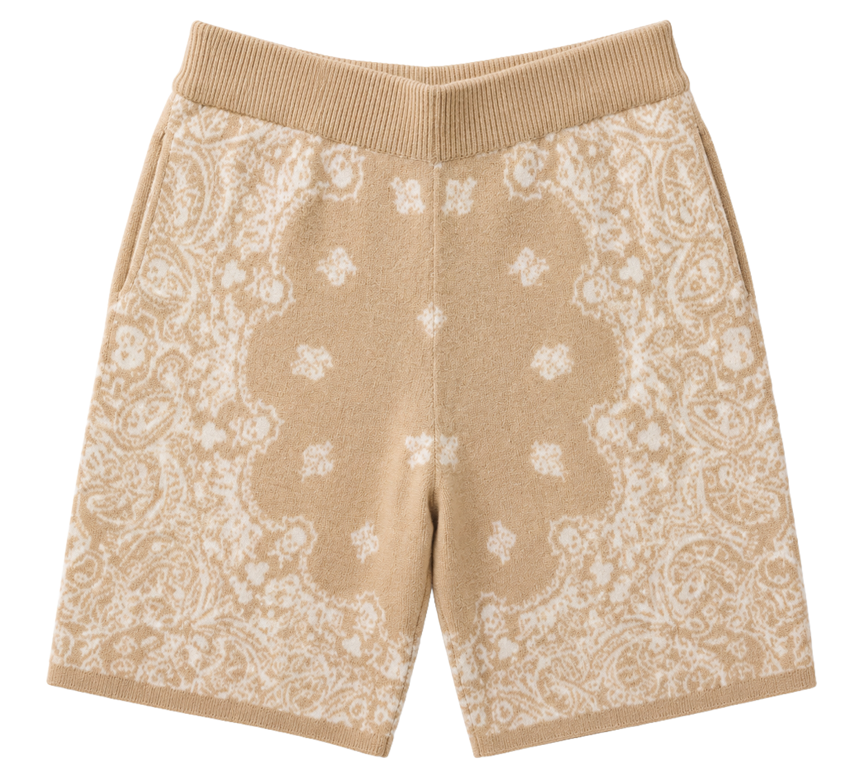 RINGSPUN PAISLEY KNIT SHORTS BEIGE - 351-923