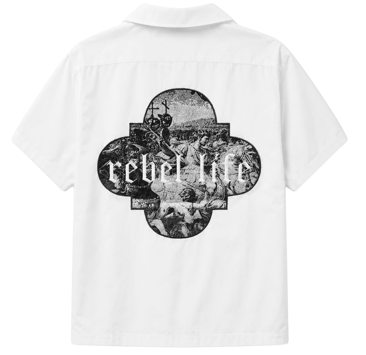 REBEL MINDS S/S BUTTON-DOWN SHIRT WHITE - 151-731
