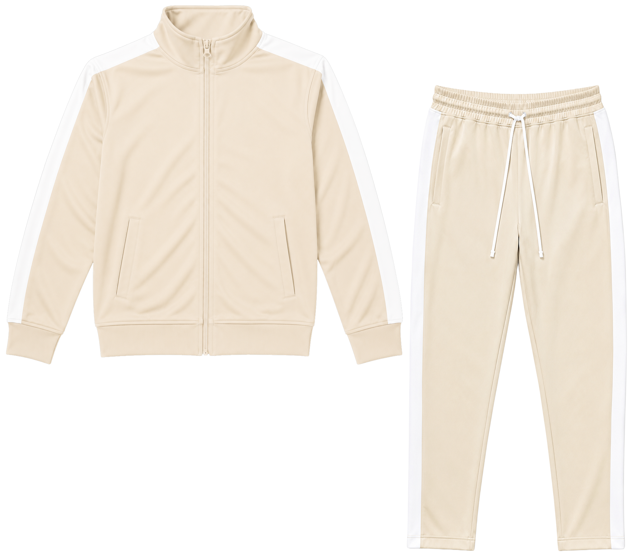 REBEL MINDS TRACK JACKET & PANTS SET OATMEAL - 100-802