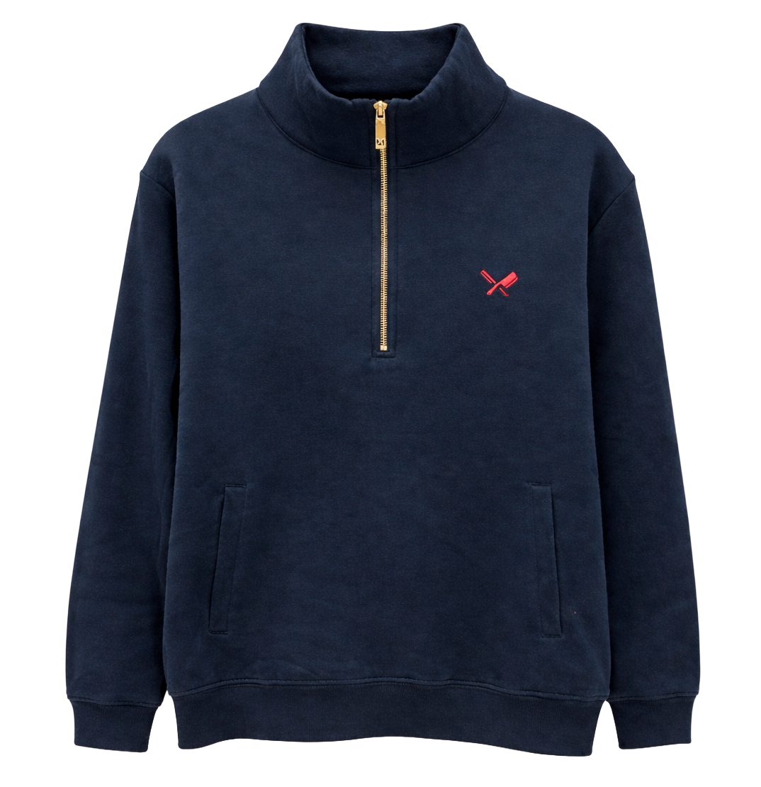 DISTORTED PEOPLE 1/2 ZIP ANORAK PULLOVER NAVY - 2622