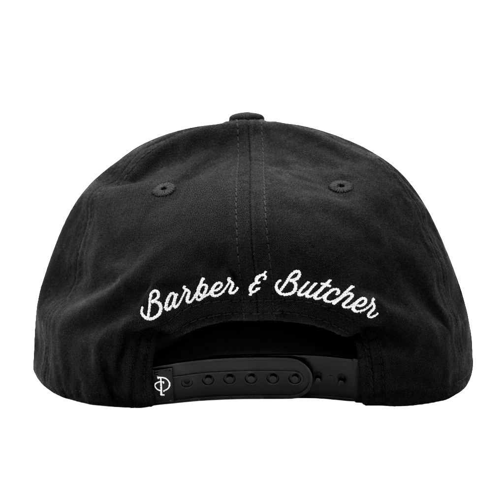 DISTORTED PEOPLE SUEDE SNAPBACK HAT BLACK/WHITE - 2525