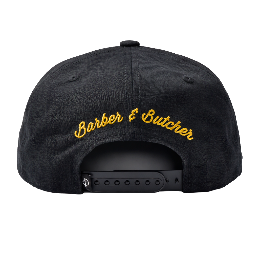 DISTORTED PEOPLE DRAGON BLADES SNAPBACK HAT BLK/GOLD/RED - 2543