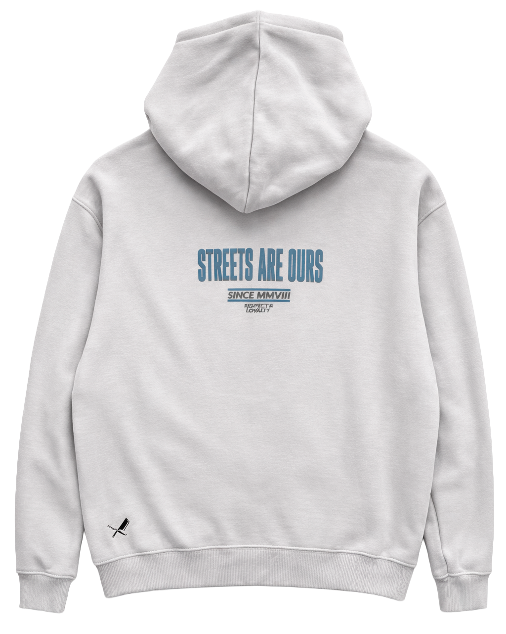 DISTORTED PEOPLE GRAPHIC HOODIE LT GREY - 4011