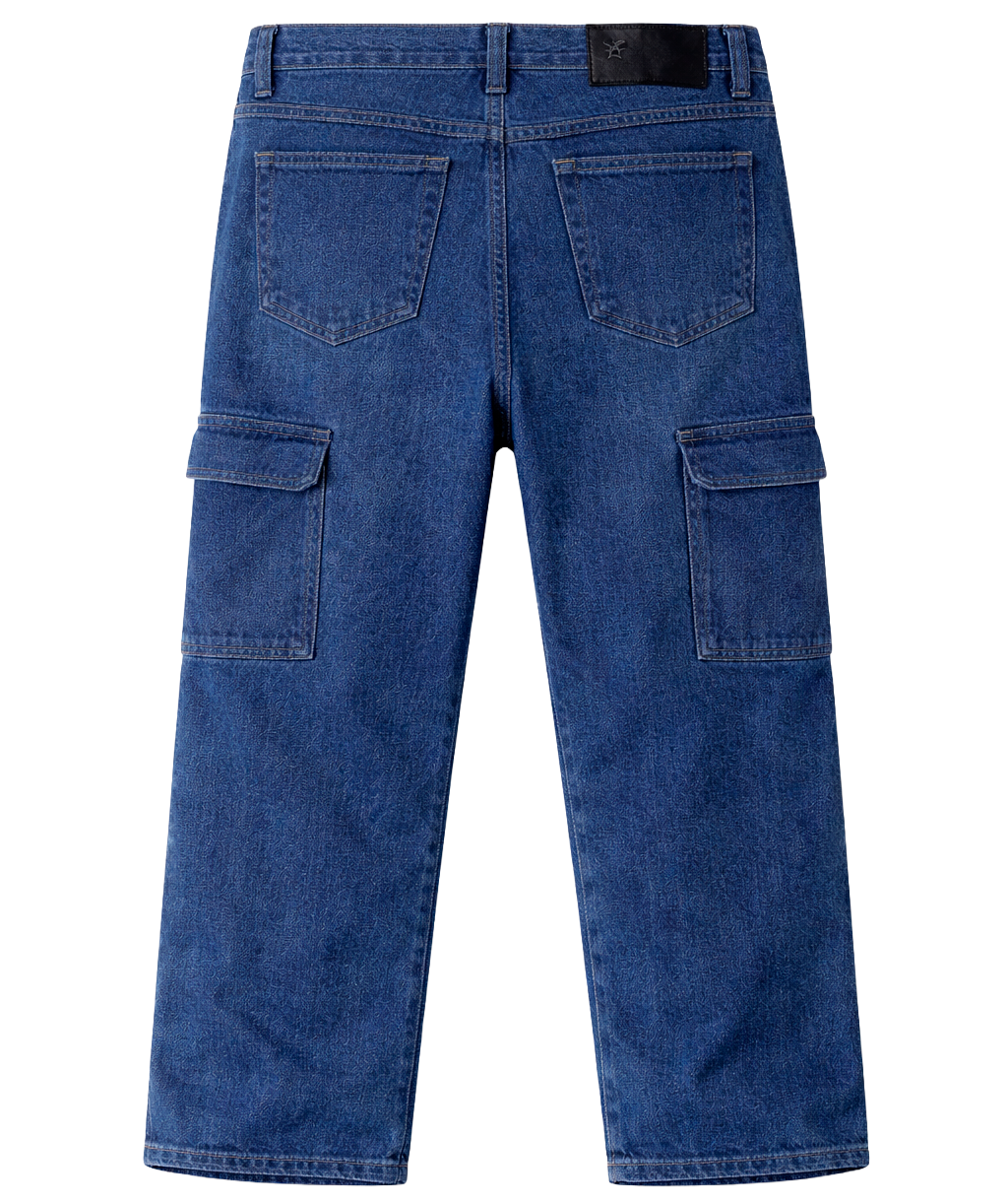 MARC ECKO LOOSE FIT CARGO JEANS DK BLUE - ME15J31