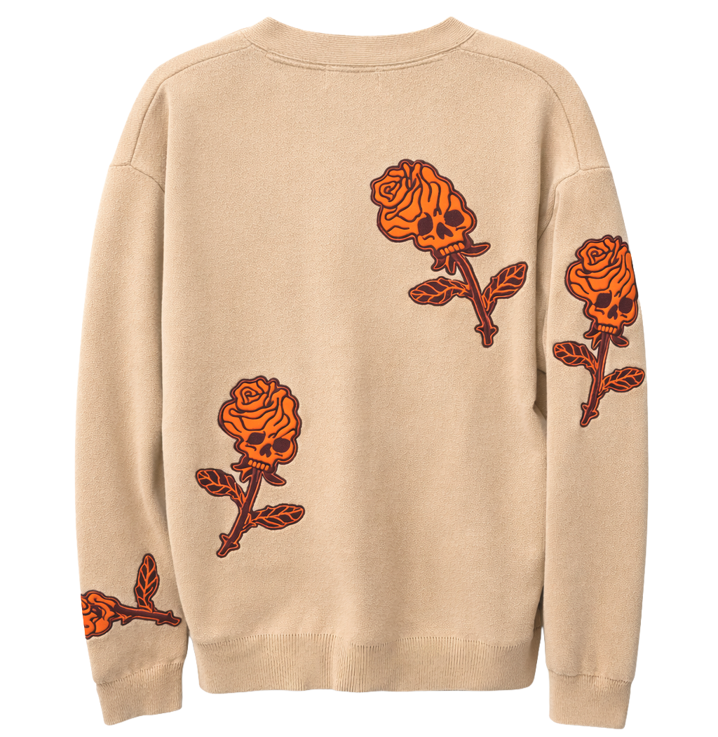 REBEL MINDS MEN'S CARDIGAN SWEATER KHAKI - 142-386