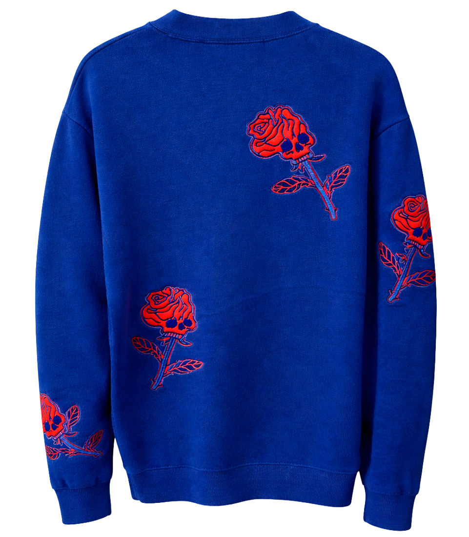 REBEL MINDS MEN'S CARDIGAN SWEATER DK ROYAL - 142-386