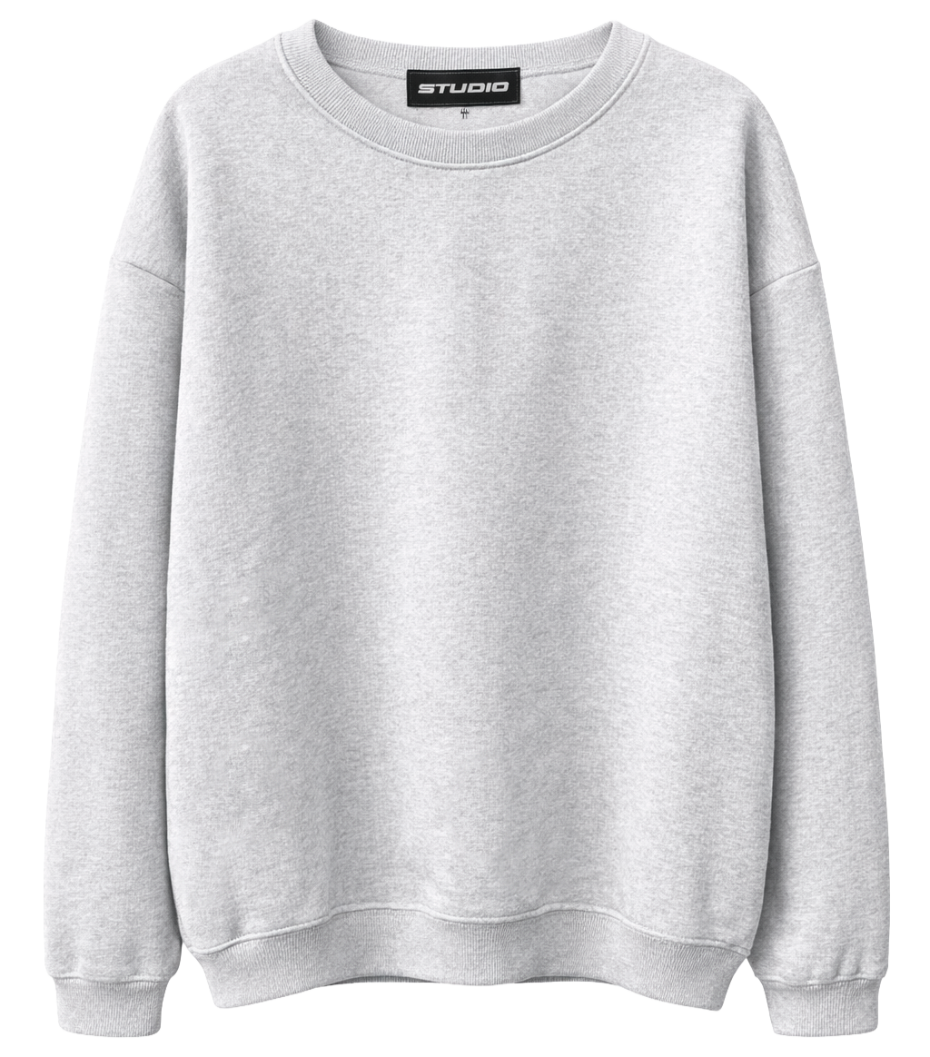 STUDIO PLUS SIZE CREWNECK PULLOVER GREY - CT182012GRX