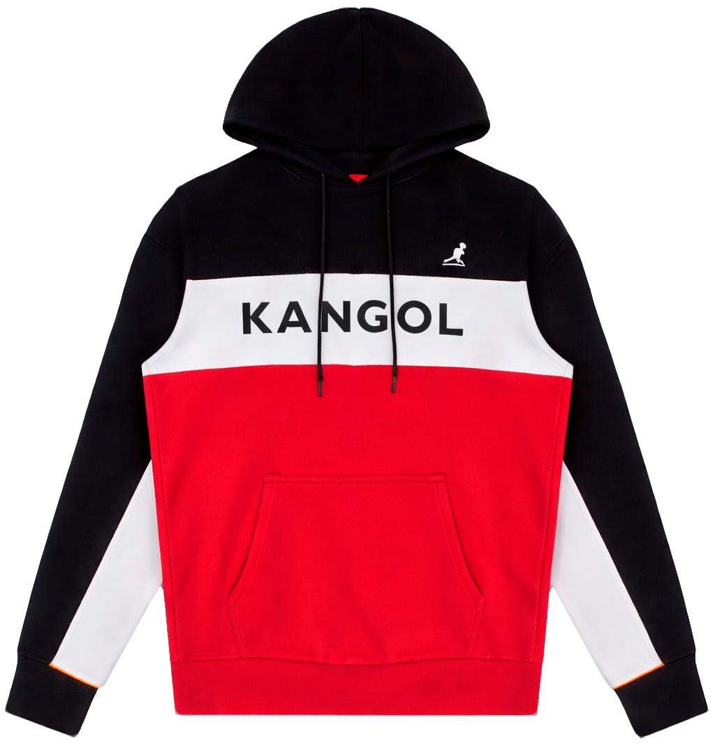 KANGOL FLEECE HOODIE BLACK COMBO - K96141