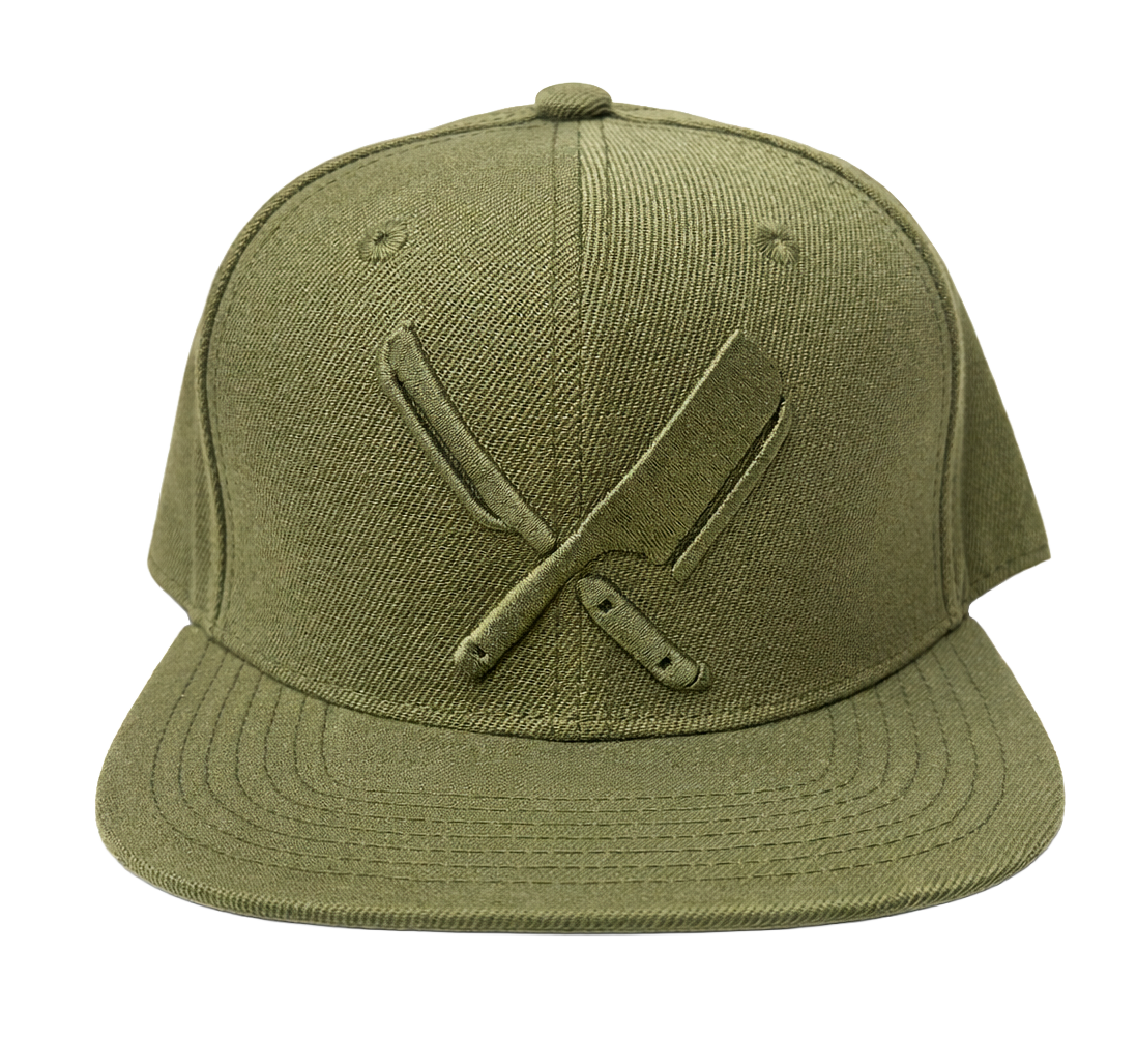 DISTORTED PEOPLE BLADES SNAPBACK HAT ARMY GREEN - 1320
