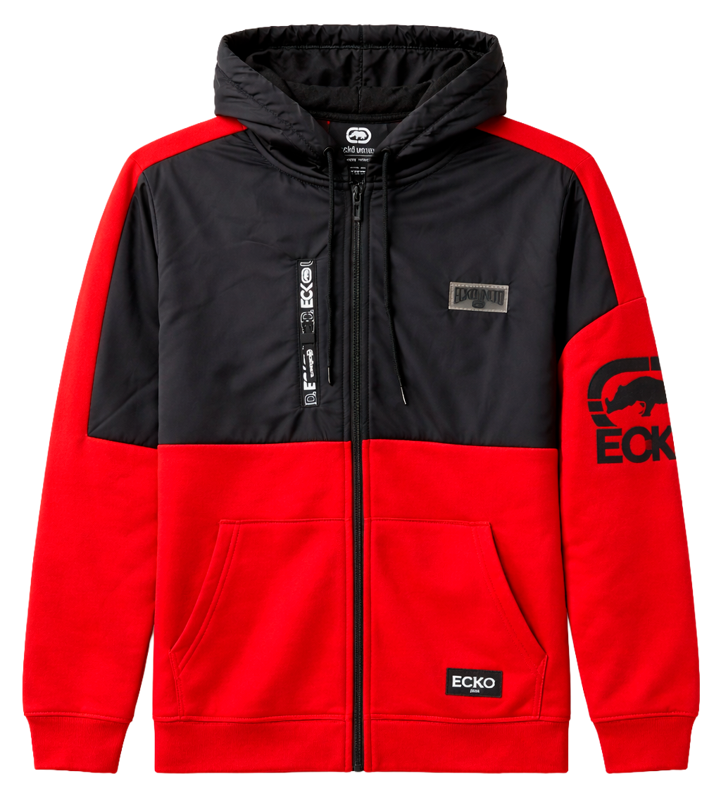 ECKO UNLTD ZIP HOODIE JACKET TRUE RED - EO34H1161B