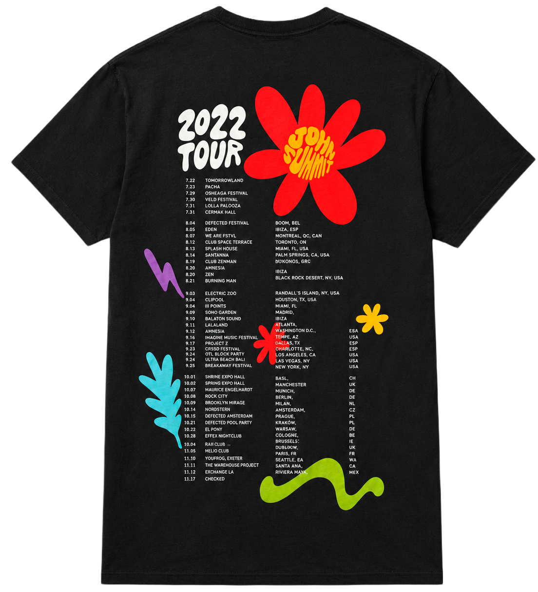 OFF THE GRID GRAPHIC T-SHIRT BLACK - JOHN SUMMIT TOUR 2022
