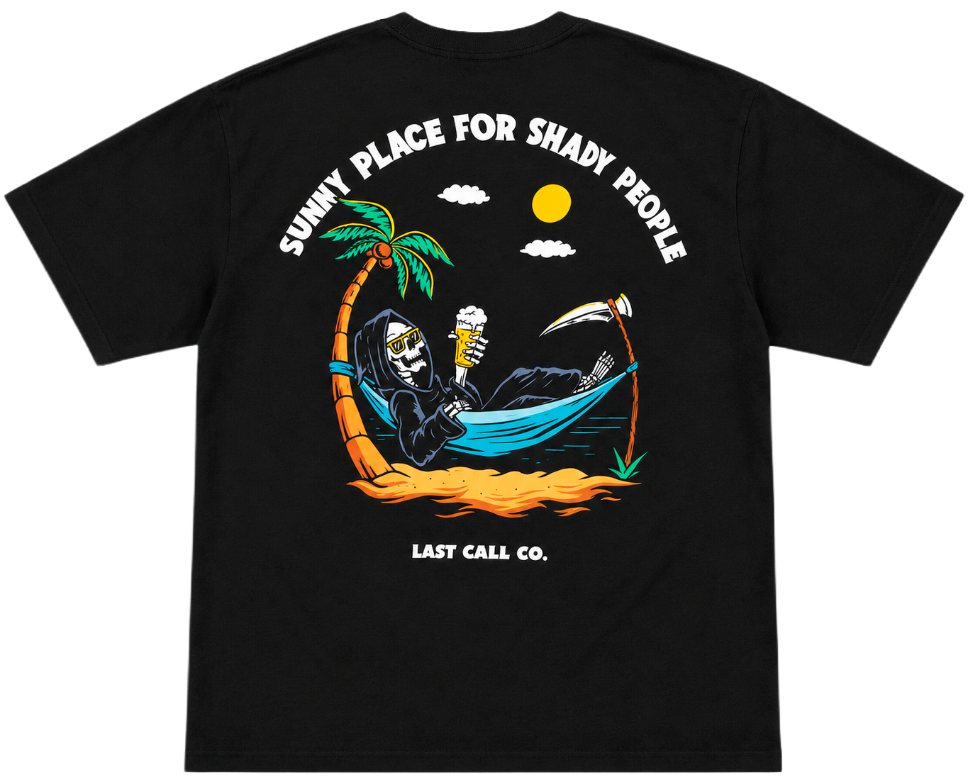LAST CALL SKULL GRAPHIC T-SHIRT BLACK - LCC2421 - Steal Deal 