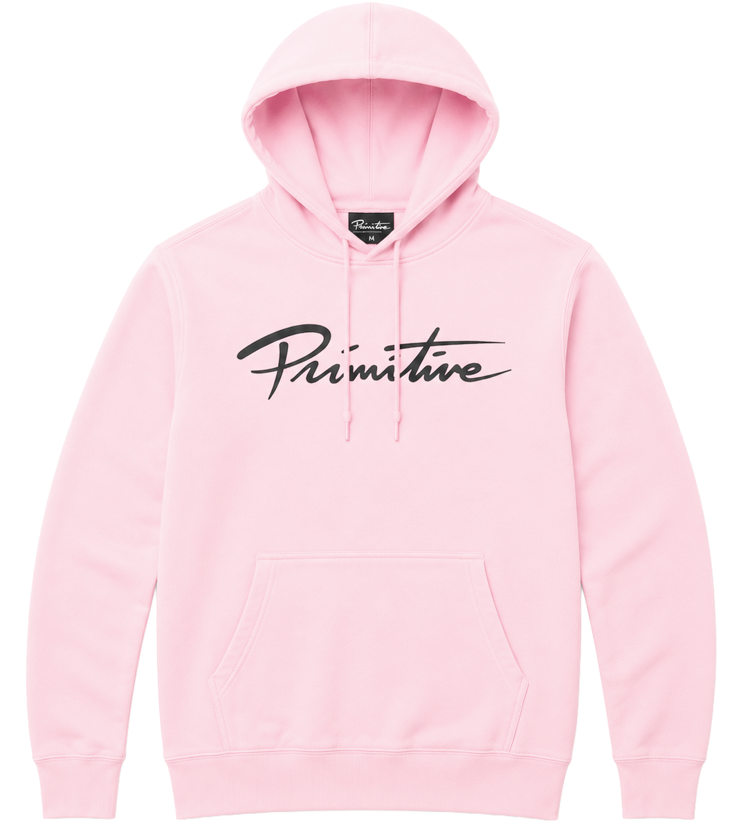 PRIMITIVE NUEVO SCRIPT HOODIE PINK - LOGO SCRIPT - Steal Deal 