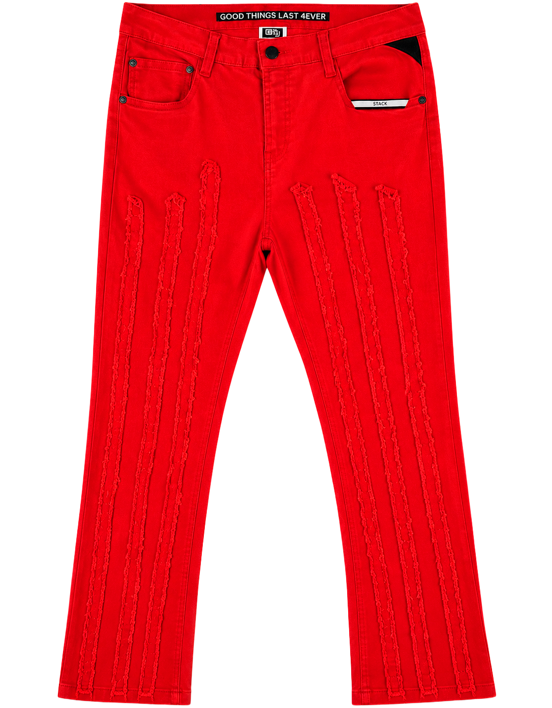 GTL4 STACKED FRAYED JEANS RED - G241A-4509 - Steal Deal 