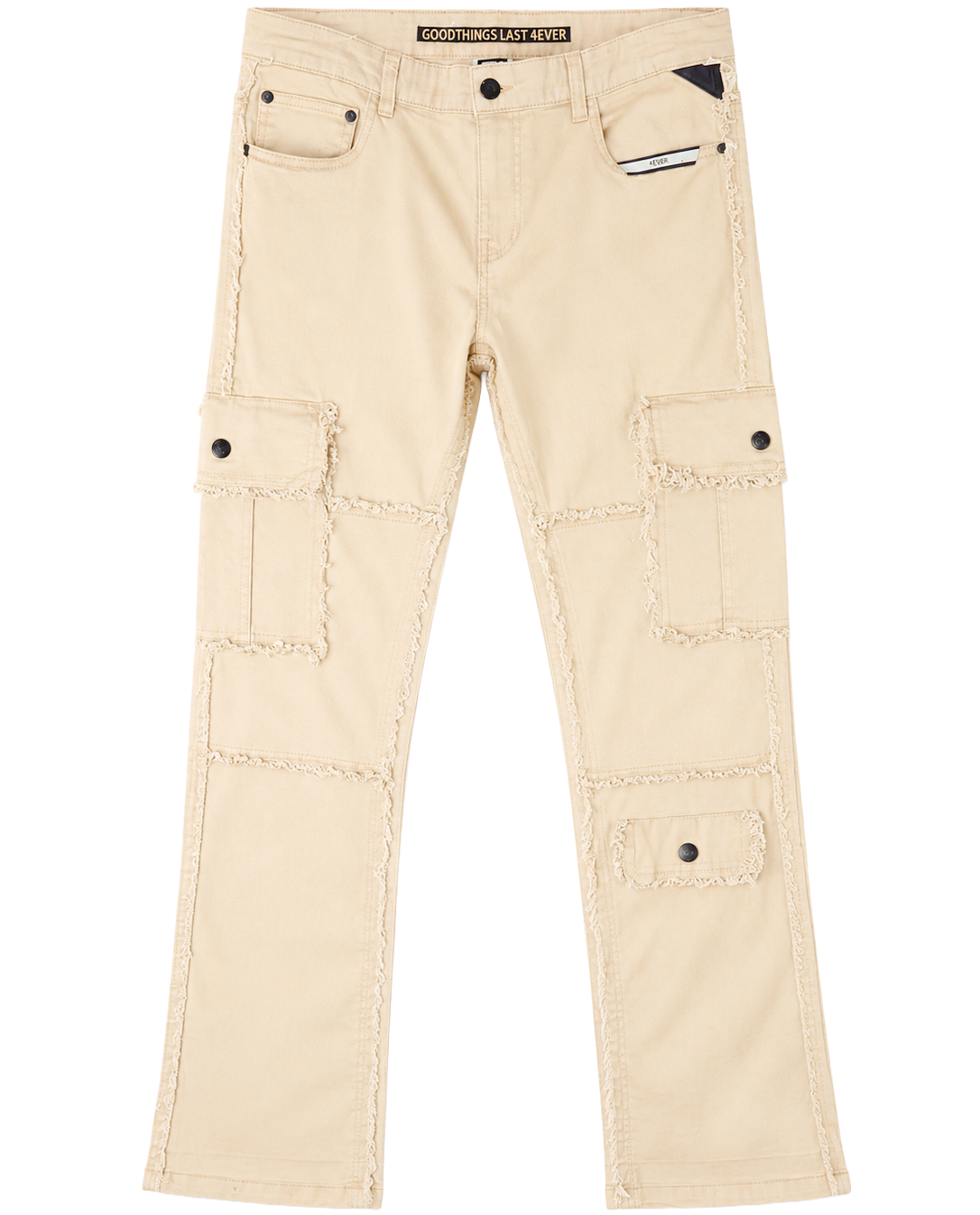 GTL4 STACKED FRAYED JEANS KHAKI - G241A-4508 - Steal Deal 