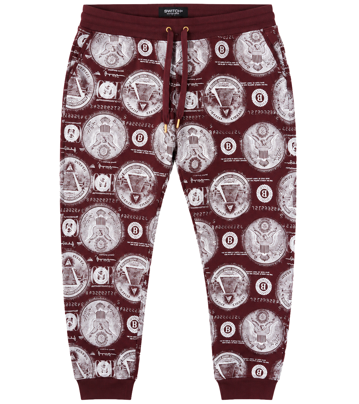 SWITCH DOLLAR SIGN JOGGER PANTS BURGUNDY - SPK5126E - Steal Deal 
