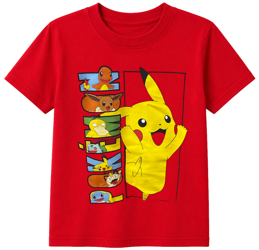 YOUTH BOYS ASSORTED LICENSED T-SHIRTS ASST - POKEMON