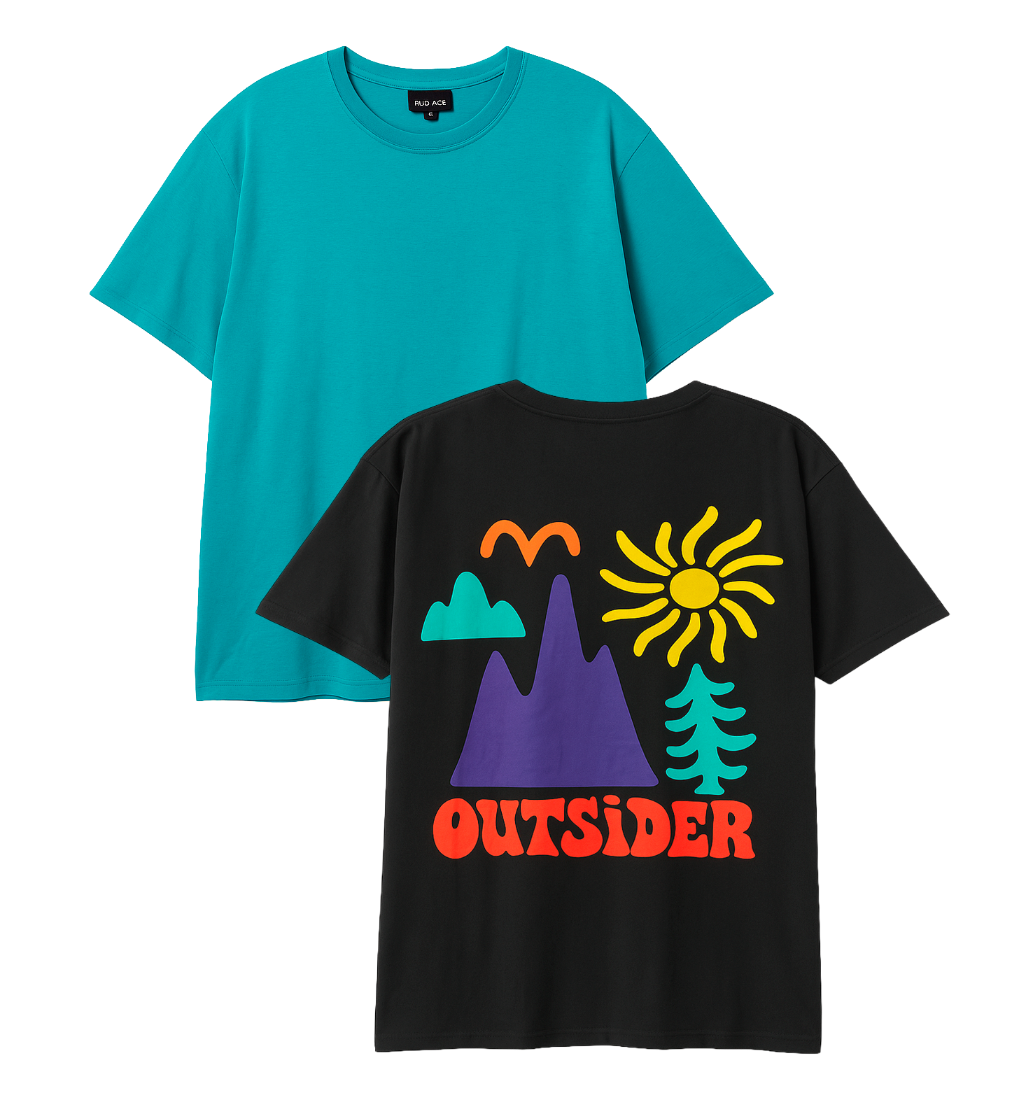 MEN'S ASSORTED 2 PACK T-SHIRTS BLACK & EMERALD - NB14100095924