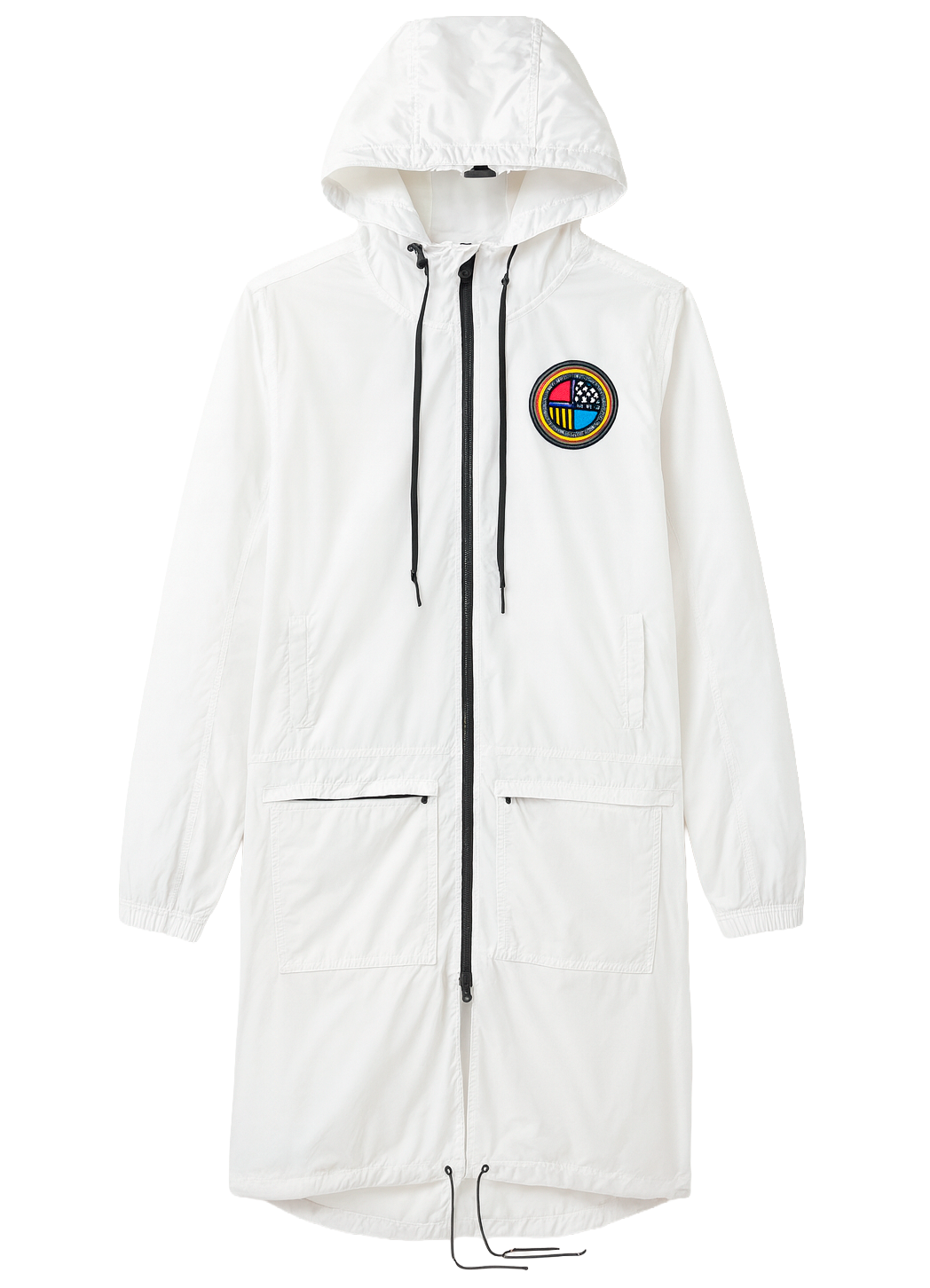 CORDOVA EXTENDED TRENCH COAT HOODIE JACKET WHITE - A15CTC02