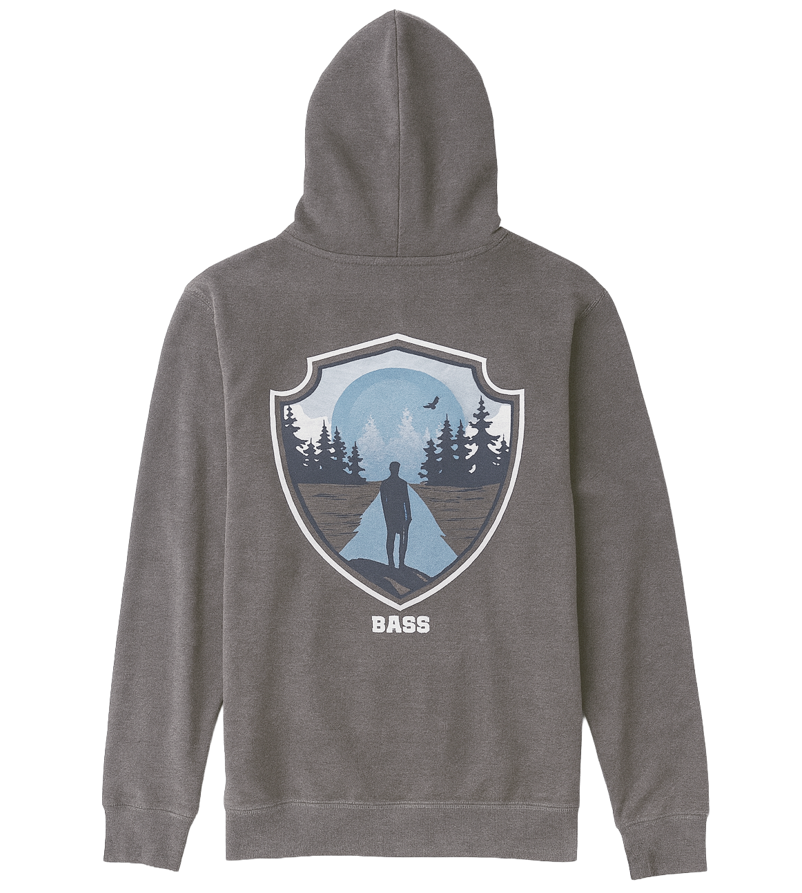 LICENSED BASS OUTDOOR GRAPHIC HOODIE BROWN HTR - LIL LOGO