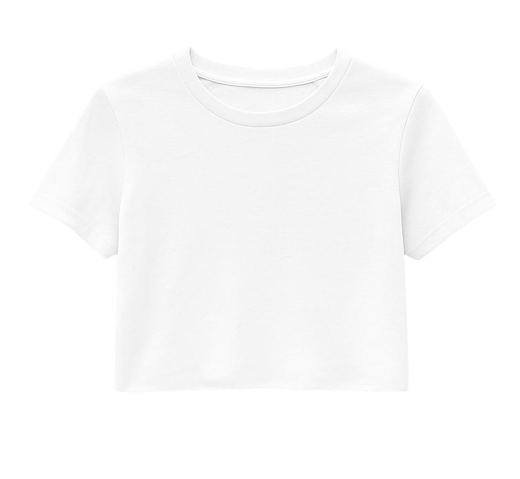 JUNIOR GIRLS BLANK CROP T-SHIRT WHITE - 7PLY94020RS