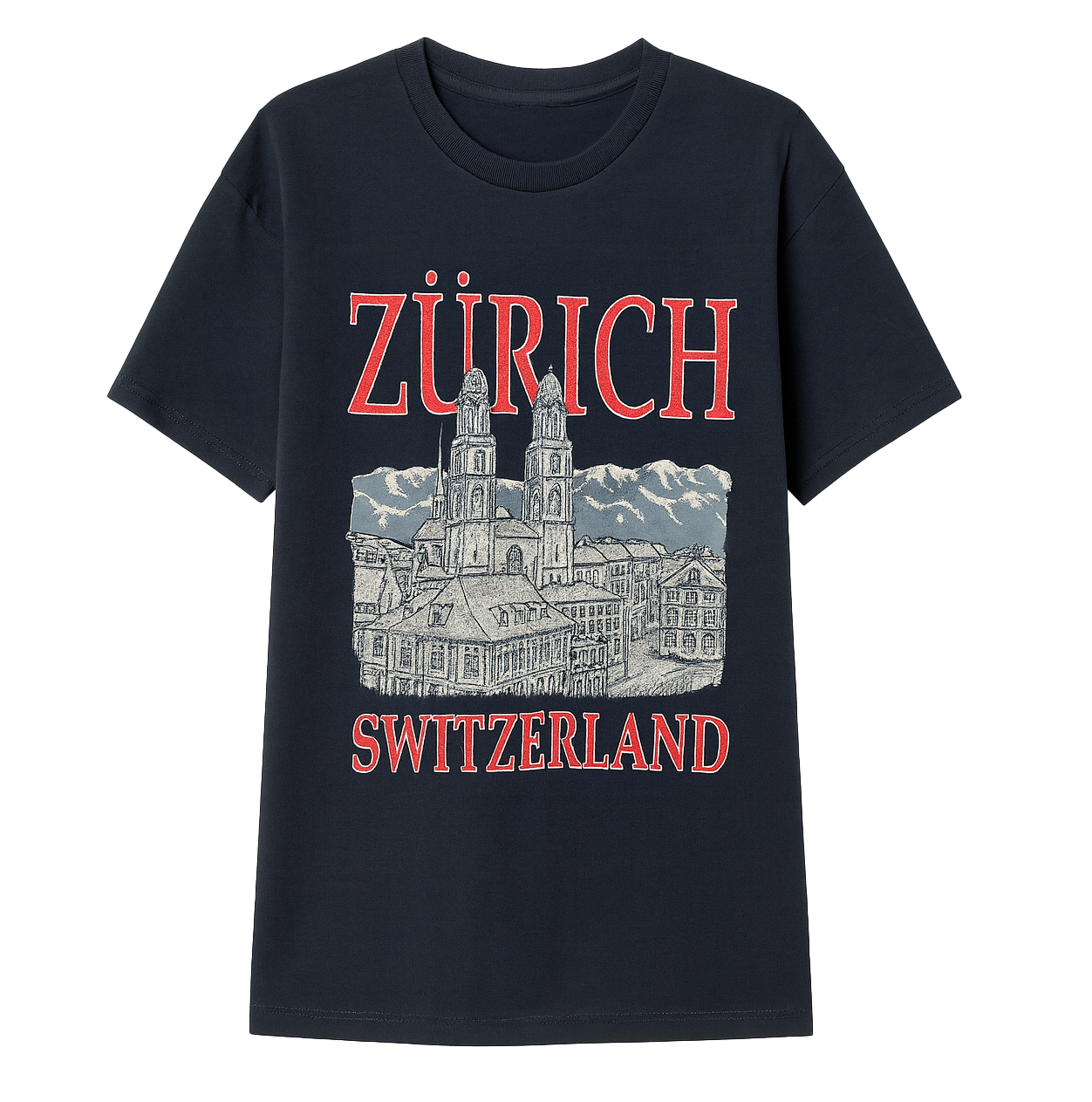 LICENSED SWITZERLAND T-SHIRT DK DENIM - RIJS3372JC