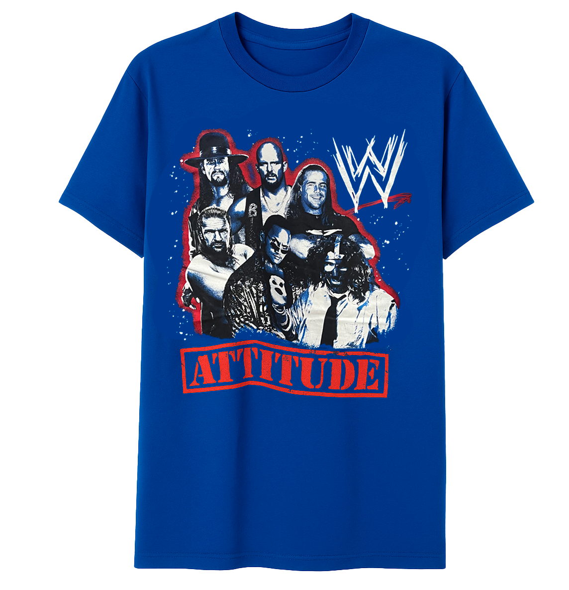 LICENSED WWE ATTITUDE ERA T-SHIRT ROYAL - WXAS3862BS