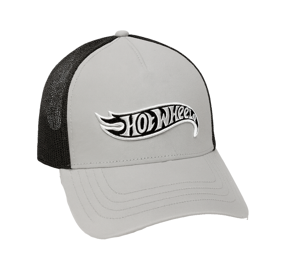 LICENSED D73 HOT WHEELS TRUCKER HAT GREY/BLACK - HTW/XHF