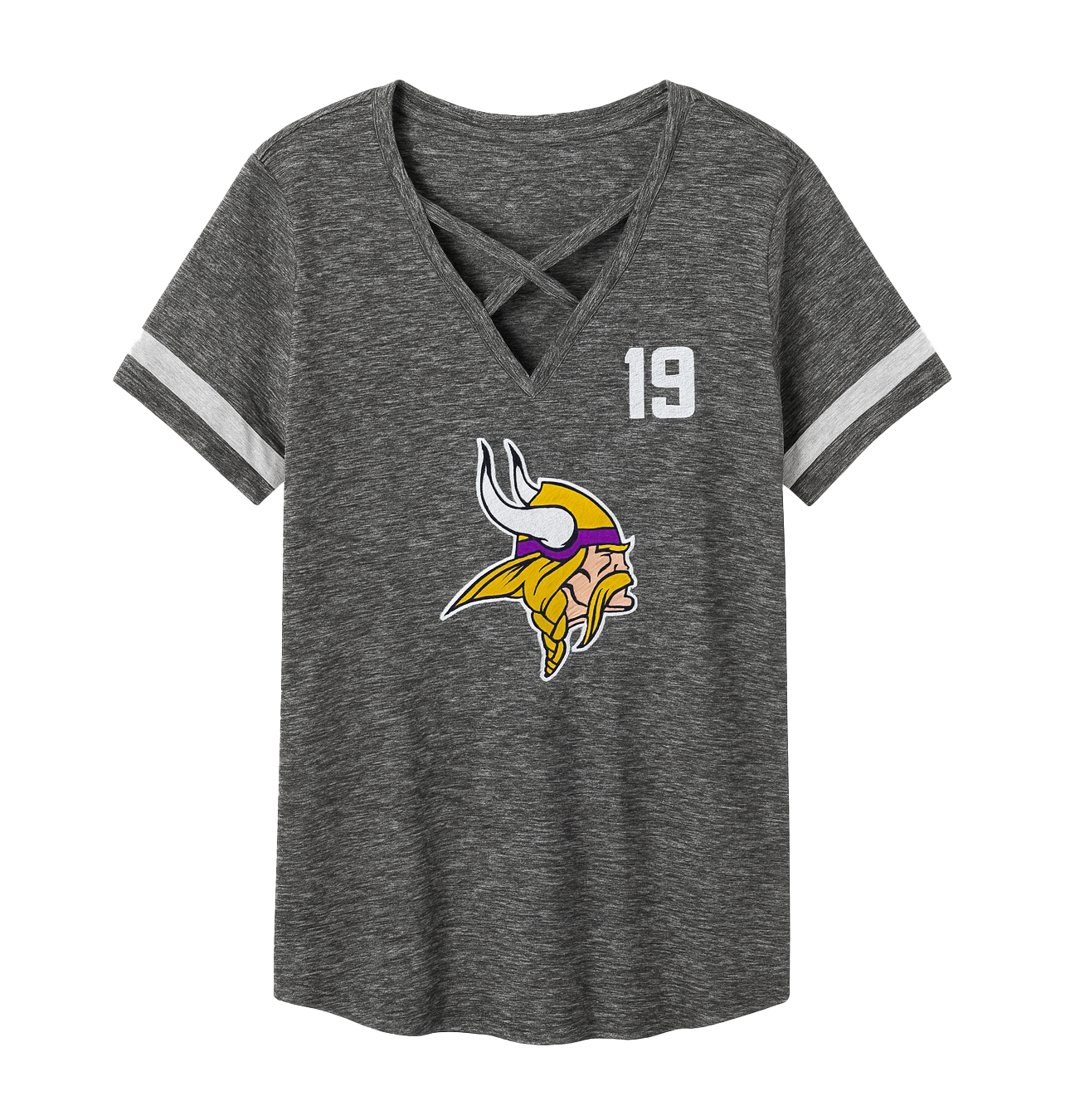 WOMENS MAJESTIC NFL VIKINGS T-SHIRT CHARCOAL HTR - NFLHERGVY-TH